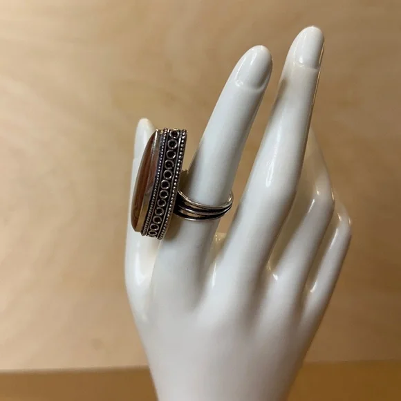 🆕 Norina Jasper And Sterling Silver Big Ring Size 7 - 🆕